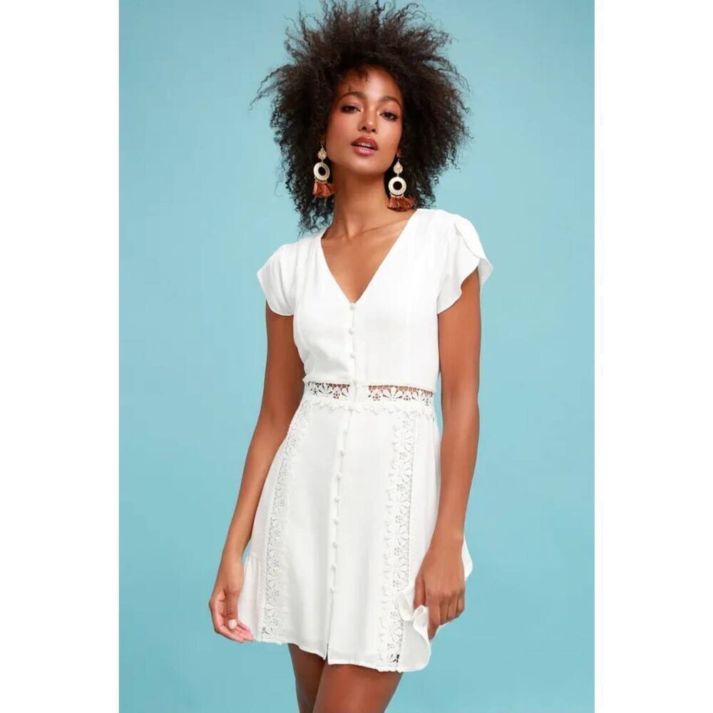Lulus Wistful Wanderer Crochet Lace Dress Size XS NWT